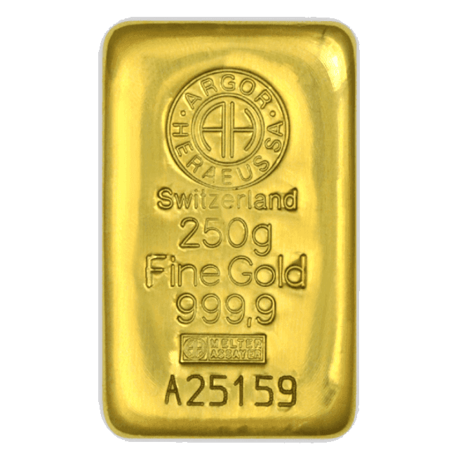 Sztabka złota Argor Heraeus 250g (au 999,9)