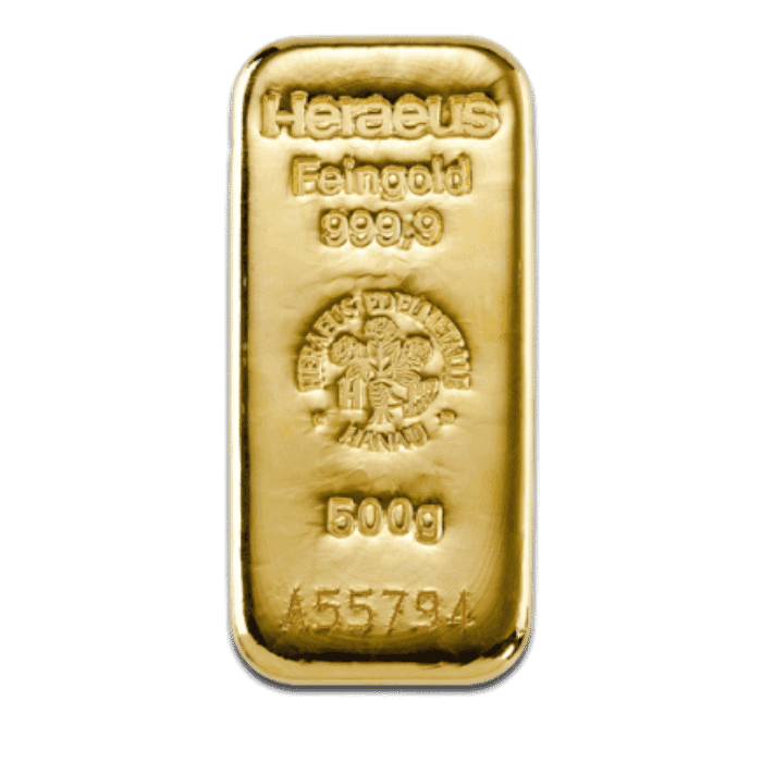 Sztabka złota Argor Heraeus 500g (au 999,9)