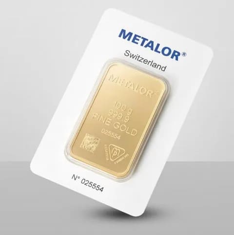 Sztabka złota Metalor 100g