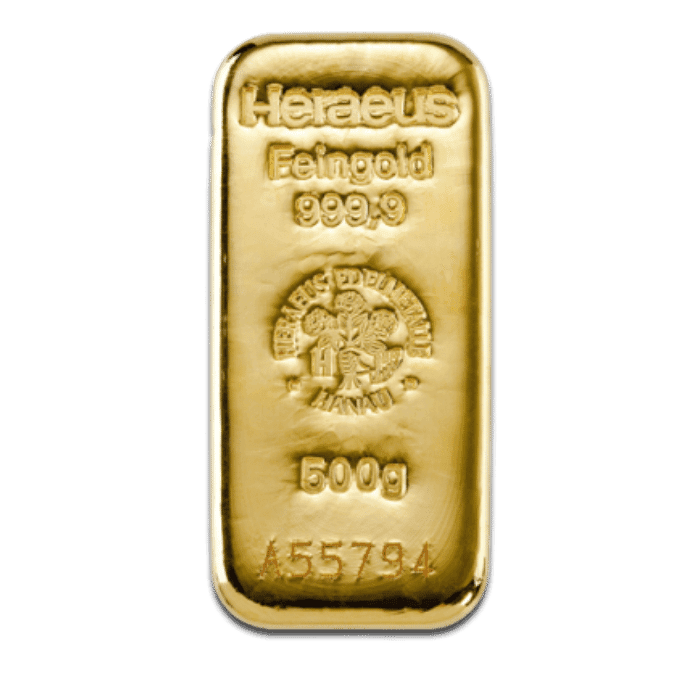 Sztabka złota Argor Heraeus 500g (au 999,9)
