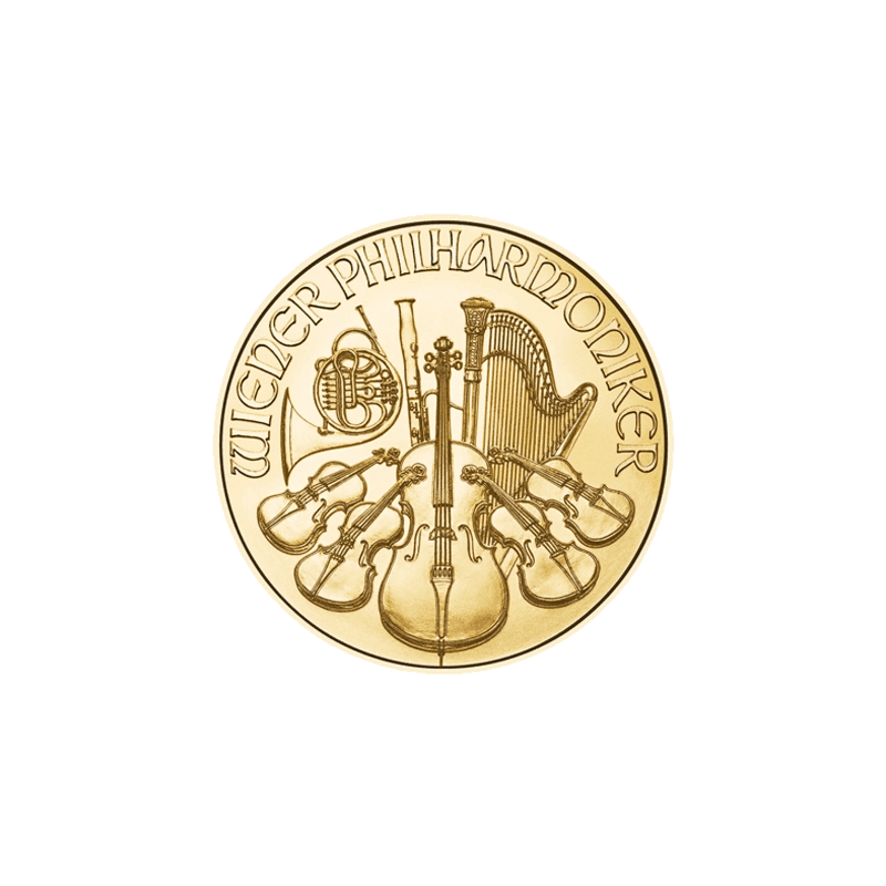 Wiedeński Filharmonik 1/25 uncji złota (Au 999,9) — Münze Österreich
