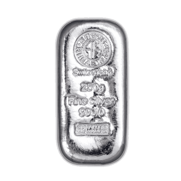 250 gram sztabka srebra (Ag 999) — mennica akredytowana LBMA