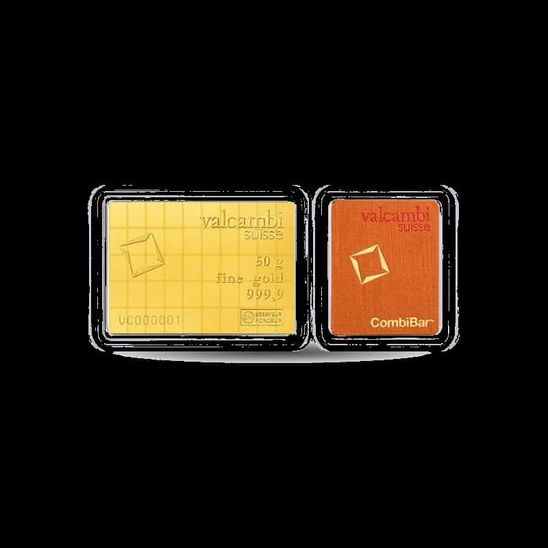 Złoty CombiBar 50 × 1 g, próba 999,9 – Valcambi Suisse lub Heimerle + Meule