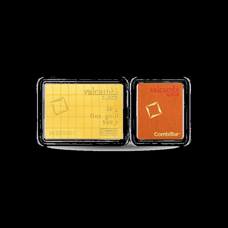 Złoty CombiBar 50 × 1 g, próba 999,9 – Valcambi Suisse lub Heimerle + Meule
