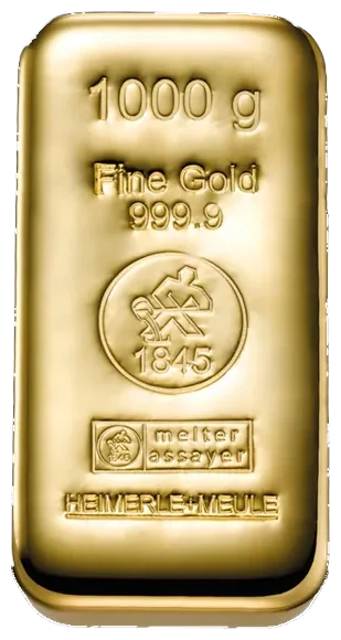 Lana sztabka złota 1 kg Heimerle + Meule, próba 999,9