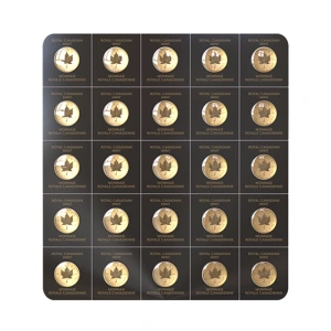 Kanadyjski Liść klonowy 25 x 1 gram złota